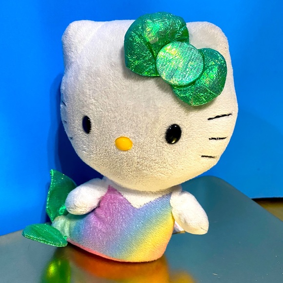 HELLO KITTY Ty BEANIE BABIES VTG 2013 RAINBOW MERMAID KITTY w/SPARKLY TAIL FIN - Picture 5 of 13